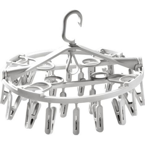 Stendibiancheria pieghevole con 24 clip, stendibiancheria, appendiabiti per calzini, appendiabiti per biancheria intima (1/5)