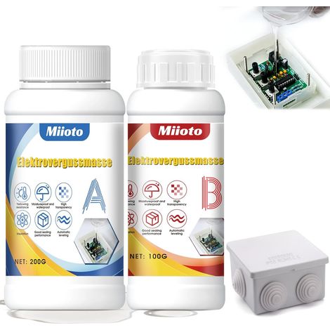 Gel Isolant Electrique, Gel Etancheite Electrique, Boite Derivation, Mastic de Scellement Électrique, Convient aux Platines, Manchons de Câble, Transparent, Isolant et Imperméable (1/5)