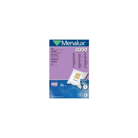 Menalux 4000 sacs aspirateur blanc pack de 5 sacs et 1 filtre (1/8)