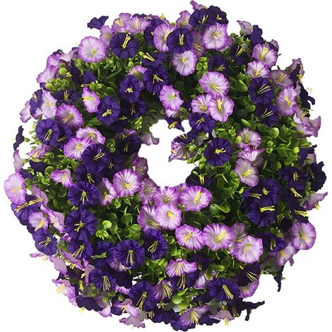 Guirlande Artificielle - Couronne Verte Printemps Hiver - Décor Porte Mur Extérieur Intérieur - Diamètre 40 cm - PVC - 1 Pièce (1/5)