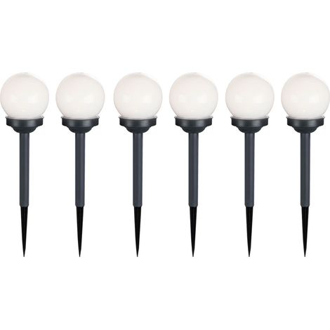 6x lampade a sfera a LED solari illuminazione da giardino terrazze esterne spina luci a terra