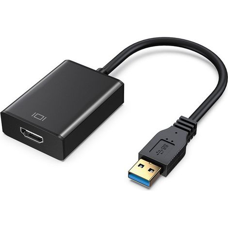 Adaptateur USB3.0 vers HDMI 5Gbps - Convertisseur Vidéo Full HD 1080p pour PC et Moniteurs - Noir (1/5)