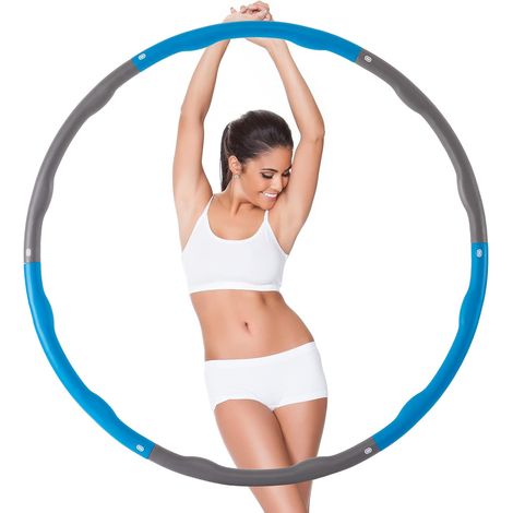 Hula Hoop 6 pièces, renforce dos et abdos, assemblage facile, mousse souple, moins de bleus, débutants et experts, cerceau musculaire à clipser (1/5)
