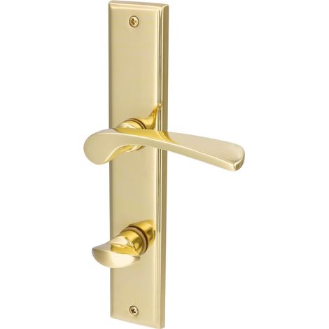 Alpertec WC-Langschildgarnitur Nelson Messing gold eckig Beschläge