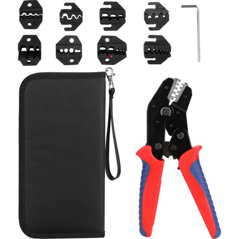 Kit d'outil de sertissage de viroles SN-48BS, pince à sertir pour cosses isolantes avec 8 mâchoires de rechange (1/5)