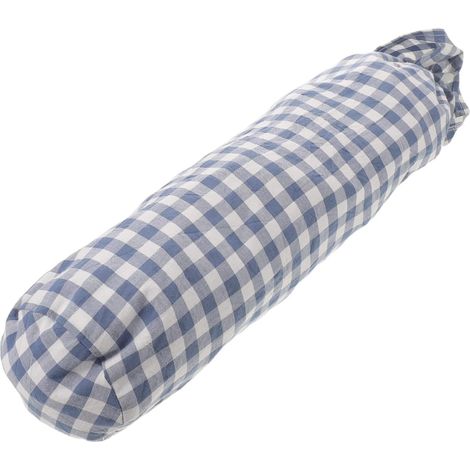 Housse de Protection pour Oreiller Cervical Cylindrique en Coton Doux Bleu, Support Délicat Cou, pour Chambre et Salon, Usage Toute L'année (1/5)