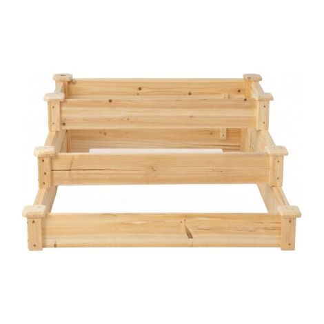 Carré potager surélevé en bois escalier à 3 niveaux lit de culture à étages jardinière de jardin surélevée pour plantes fleurs légumes extérieur terrasse balcon