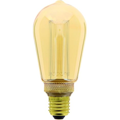 Ampoule LED déco Hologramme au verre ambré, culot E27, 4W cons., 200 lumens, lumière blanc chaud (1/5)
