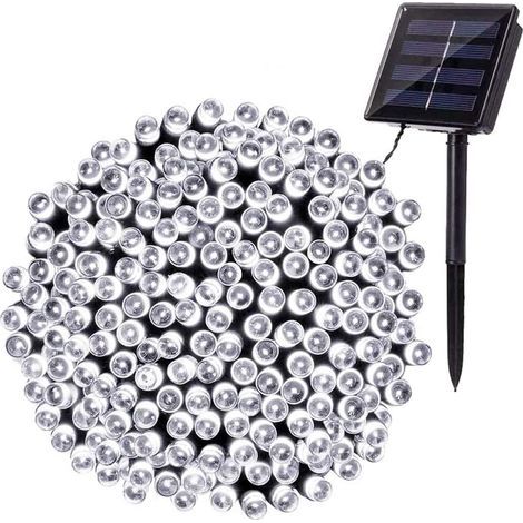 Guirlande Solaire Extérieure,22M 200 LED Guirlande Lumineuse Noël Solaire Étanche 8 Modes Décoratives pour Jardin Patio Arbres Clôture Maison Fête Mariage (Blanc Froid) [Classe énergétique A+++] (1/5)