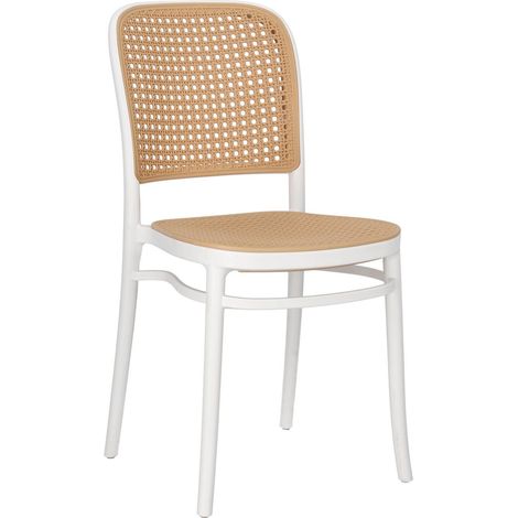 Chaise Antonio en plastique, blanche, revêtement Vienne (1/5)