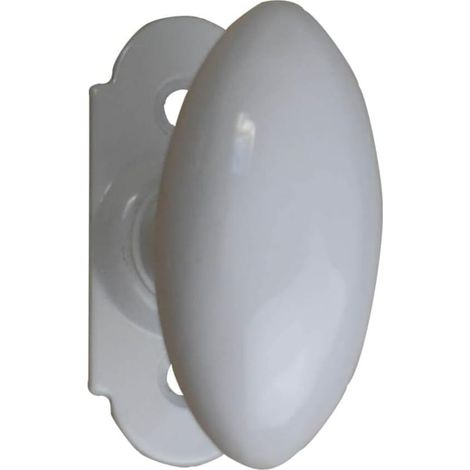 1 - Poignée De Fenêtre - Aluminium - Forme Ovale Pour Fenêtre Pvc Alu Bois Finition Époxy Blanc 7x4,3cm