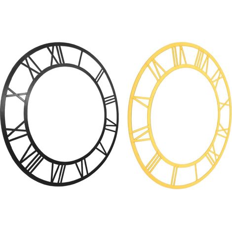 Lot de 2 Autocollants Horloge Murale 3d en Acrylique Miroir, Chiffres Romains, Diamètre 25 Cm, Finition Miroir Doré et Noir, Autocollants Décoratifs pour Salon, Hall (1/5)