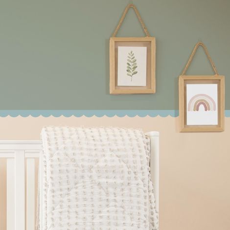 Frise décorative adhésive, festonnée bleu, feston, bleu canard, 5 cm X 300 cm (1/5)