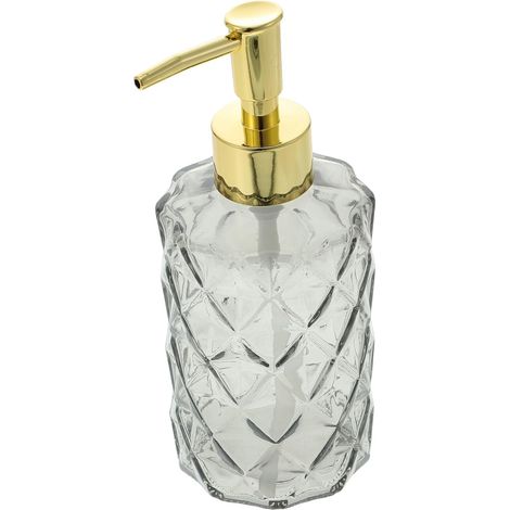 Soap and Shampoo Dispenser 400ml Glass Press Pump Smoke Gray