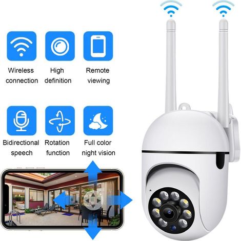 Telecamera di sicurezza wireless per esterni 1080P WiFi – Visione notturna a colori – Rotazione a 360° – Audio bidirezionale – Impermeabile (1/5)