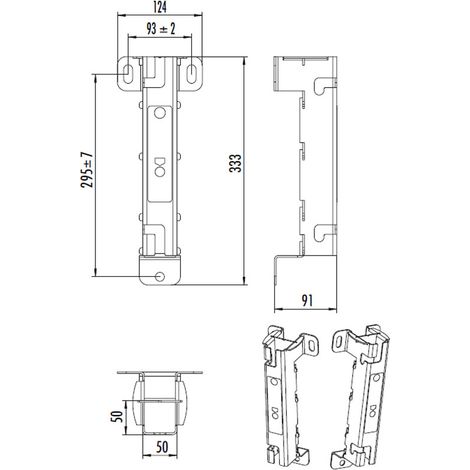 Hailo Führungshülse Typ ECONORM aus Edelstahl 50x50mm, Wandabstand 180mm