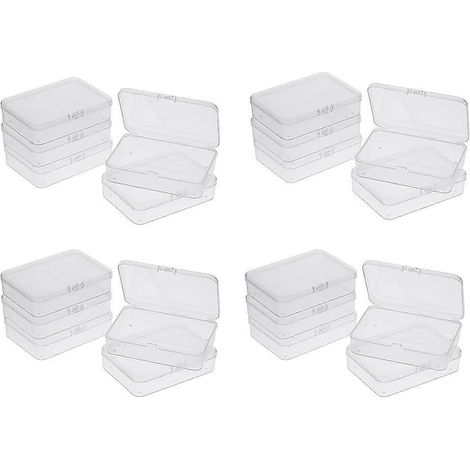 Lot de 20 mini boîtes de rangement en plastique avec couvercle, idéales pour ranger petits objets, perles, bijoux, cartes et loisirs créatifs. (1/5)