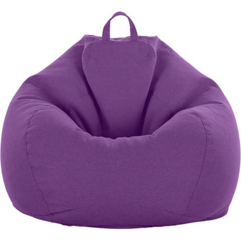 Sac de canapé Lazy Housse de Canapé Inclinable Tissu Housses de Fauteuil Housse de Chaises sans Remplissage Siège Pouf Feuilletée Tatami Salon Meubles (Violet, 75 x 95cm)