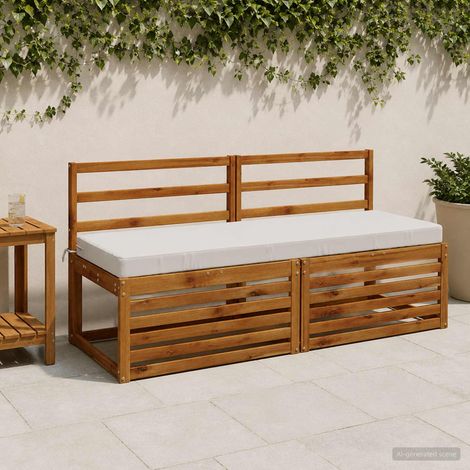 vidaXL Cojín de banco SOEST 100% Poliéster Blanco 150 x 50 x 8 cm (1/5)