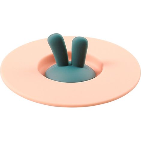 Couvercle en silicone pour tasse, forme lapin, anti-poussière, hermétique, rose (1/4)