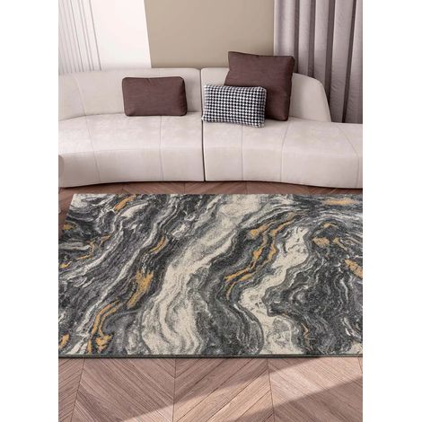 ATTICGO Tapis effet marbre MARMOL ONDA 09 Gris 80x150 cm (1/4)