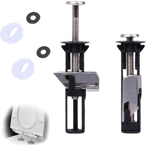 Toilet Seat Screws with Stainless Steel Nut Universal Screws for Toilet Seat Mounting Accessories Easy to Install 2 Pack (1/5)