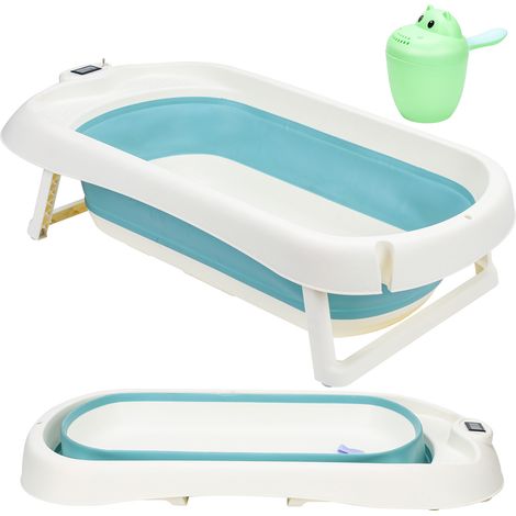 SWANEW Vasca da bagno pieghevole per bambini 83cm vasca da bagno antiscivolo per bambini, verde (1/5)