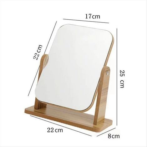 Miroir De Maquillage - Support Réglable En Bois - Pour Table Bureau Salle De Bain Vanité - 1 Pièce (1/5)
