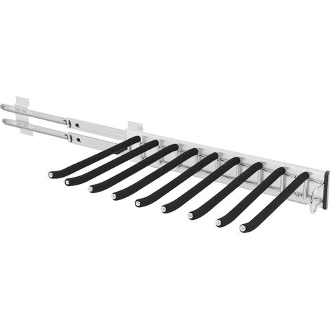 YISSALE-Ausziehbarer Hosenhalter mit 9 Stangen - seitlich montierbarer Kleiderbügel für Schränke, geeignet für Hosen, Krawatten, Schals und Oberbekleidung, ideal für Schlafzimmer und Studentenwohnheim (1/5)