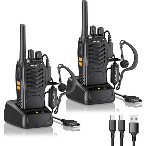 PMR446 Walkie-Talkies – 2er-Pack – 16 Kanäle – 5 W – Große Reichweite – Mit Kopfhörern und LED-Licht (1/5)
