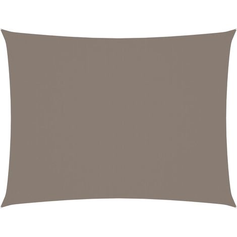 Voile toile d'ombrage parasol tissu oxford rectangulaire 5 x 6 m taupe