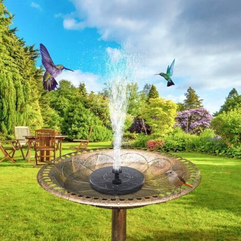 Fontaine Solaire, Pompe à Eau Solaire Aucun Plantes Batterie ou Electricité pour Bassin / Piscine / Décoration de Jardin 16cm (1/5)