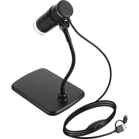 3-in-1 Digitalmikroskop mit 1000-facher Vergrößerung, HD 1080P-Auflösung, kompatibel mit Smartphones und Tablets (USB-C, Android+C).