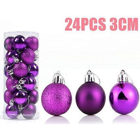 Boules de Noël décoratives, pendentifs à suspendre au sapin, sphères de Noël de 6 cm, décoration de Noël, cadeau de Nouvel An, type 09, 24 pièces de 3 cm (1/5)