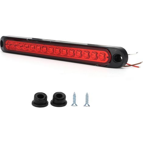 Tbest Feux Arrière Feu de Freinage Arrière, 10V 30V 15LED Feu de Freinage Arrière IP67 étanche pour Camions Semi cargo Remorques de Bateaux(rouge). (1/5)