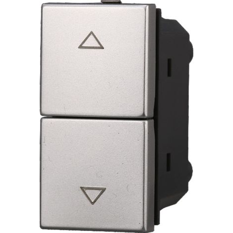ETTROIT AG1202 Double bouton haut/bas 1P+1P 16A Gris Compatible avec Bticino Axolute