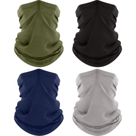 4 Pièces Cache-Cou, Tour de Cou Respirant Anti-UV Séchage Rapide, Bandana Multifonction pour Moto, Cyclisme, Homme et Femme (1/5)