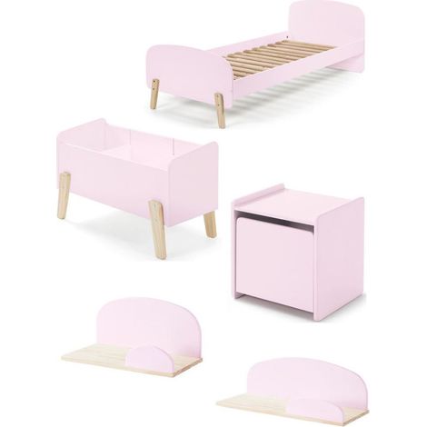 Chambre Complète Enfant 5P "Kiddy" Rose (1/5)