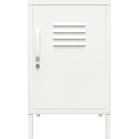 Mission DistrictTable d'appoint avec 1 porte en métal blanc (1/5)