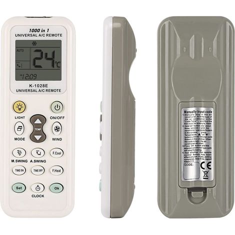 Télécommande Universelle climatiseur pour LG Gree Midea Toshiba Haier Daikin Hitachi Sharp Panasonic Samsung Sanyo Hisense Fujitsu Whirlpool et Plus de 1000 Marques contrôleur de climatisation, Non or (1/5)