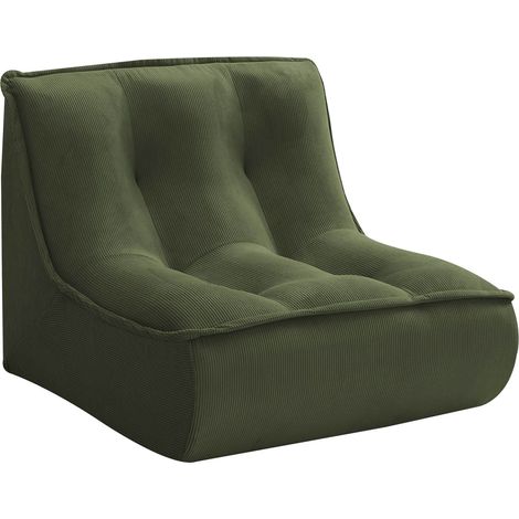Fauteuil pour canapé modulable en velours côtelé 90 x 80 x 70 cm vert - Lizy