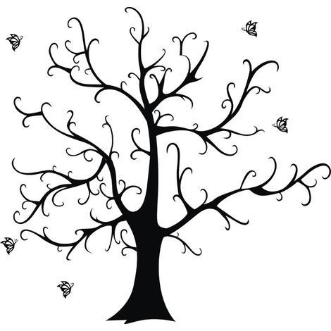 Grand sticker mural arbre noir pour salon, chambre à coucher, chambre d'enfant, peinture décorative (Style 2) (1/5)