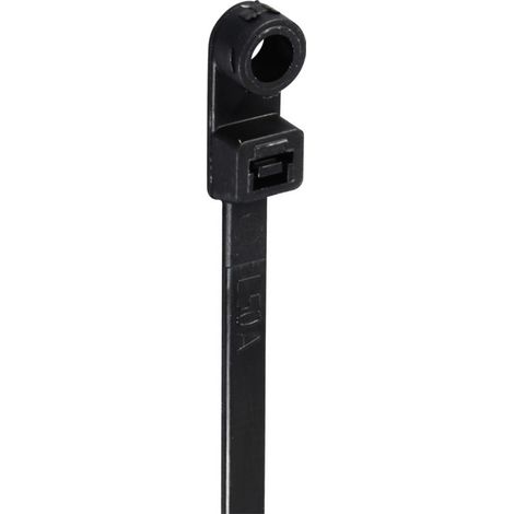 TRU COMPONENTS TC-12814208  Kabelbinder 200 mm 4.8 mm Schwarz mit Schraubsockel, UV-Witterungsstabil