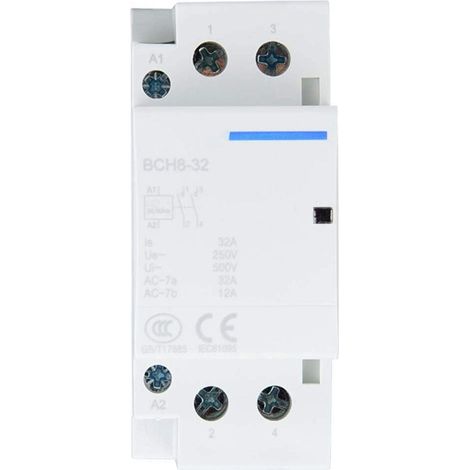 Contacteur AC domestique, 2P 32A Faible consommation d'énergie Contacteur AC domestique Rail DIN 1NO1NC 50/60HZ(24V) (1/5)