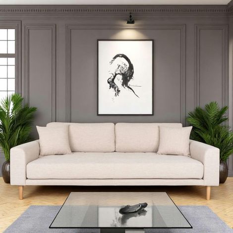 Canapé 3 places beige sable - 210 cm ROTTERDAM (1/5)