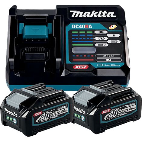 Pack XGT ® 2 batteries 40 V 4Ah et chargeur rapide - DC40RA - MAKITA FRANCE SAS