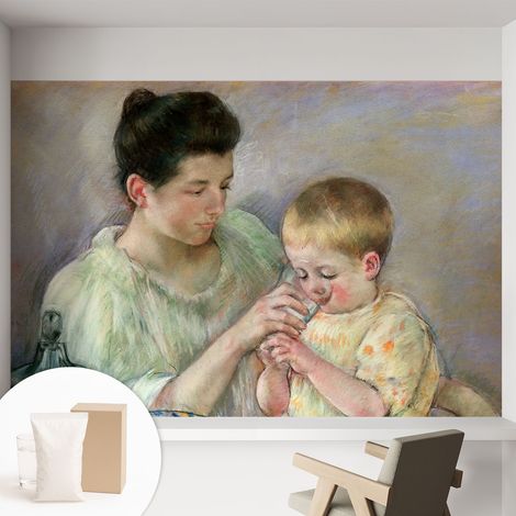 Tapete Dekorative Vliestapete mit Klebe für Wand - Mustertapete - moderne Einrichtung - für Büro Elterliche Fürsorge 152x104 cm (1/5)