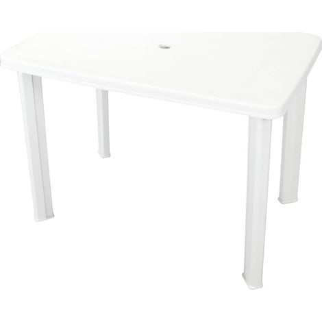 Garden Table White 101x68x72 cm Plastic vidaXL