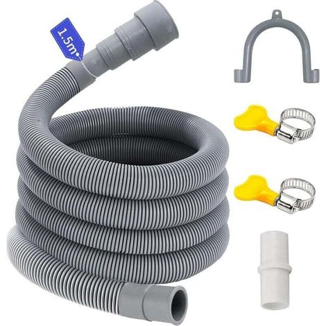 Washing machine hose, suitable for 4 connection sizes, dishwasher hose extension, dishwasher hose for washing machines, dishwashers and tumble dryers (1.5 M) (1/5)