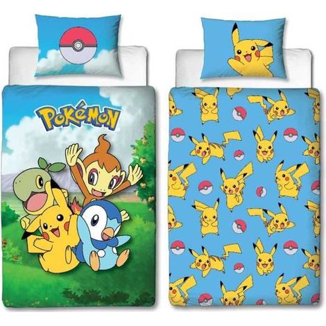 Parure de lit enfant Pokémon Pikachu - Housse 140 x 200 cm + Taie 63 x 63 cm Microfibre (1/5)